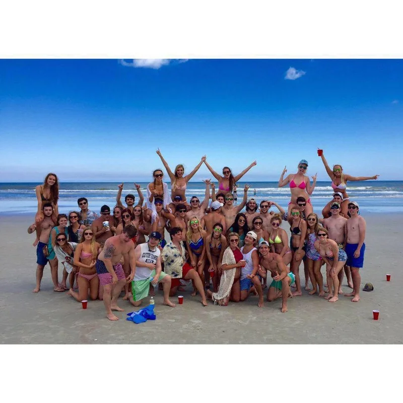 Delta Chi brothers on a beach trip